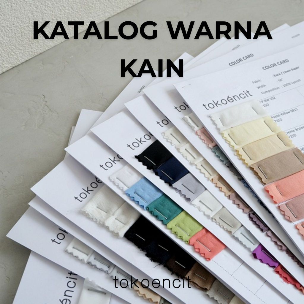 Tokoencit Katalog Warna Kain/Color Card Kain Euca Super, Klook Slub, Chiffon Silk, TC Poplin, Denier