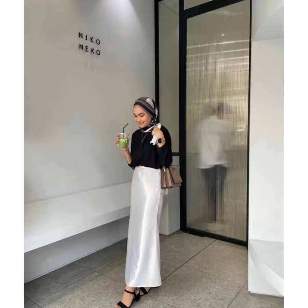 JOSI rok satin silk premium korean skirt rok wanita