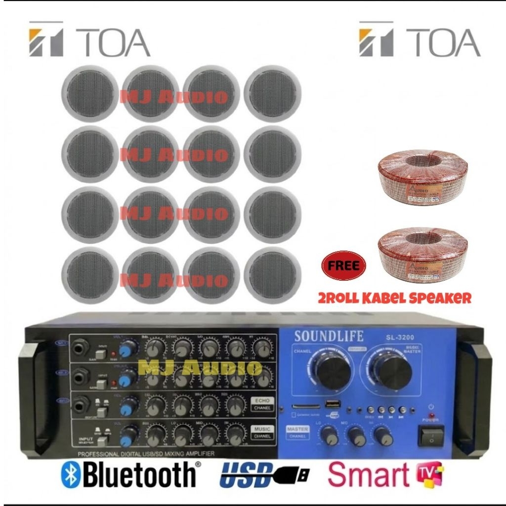 Paket Speaker Ceiling Indoor / Paket Speaker Plafon TOA ( 16 Speaker )