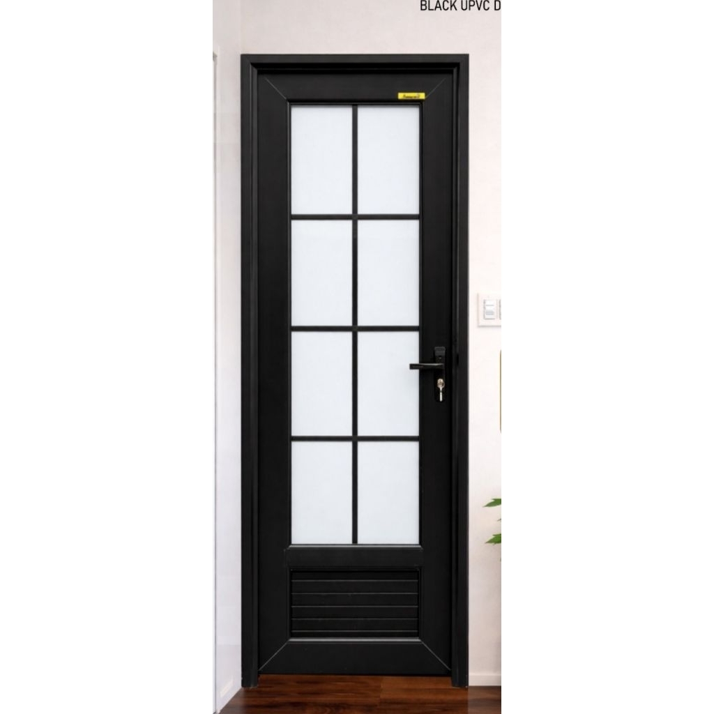 Pintu Kamar Mandi Upvc Hitam Petak 8 Cermin