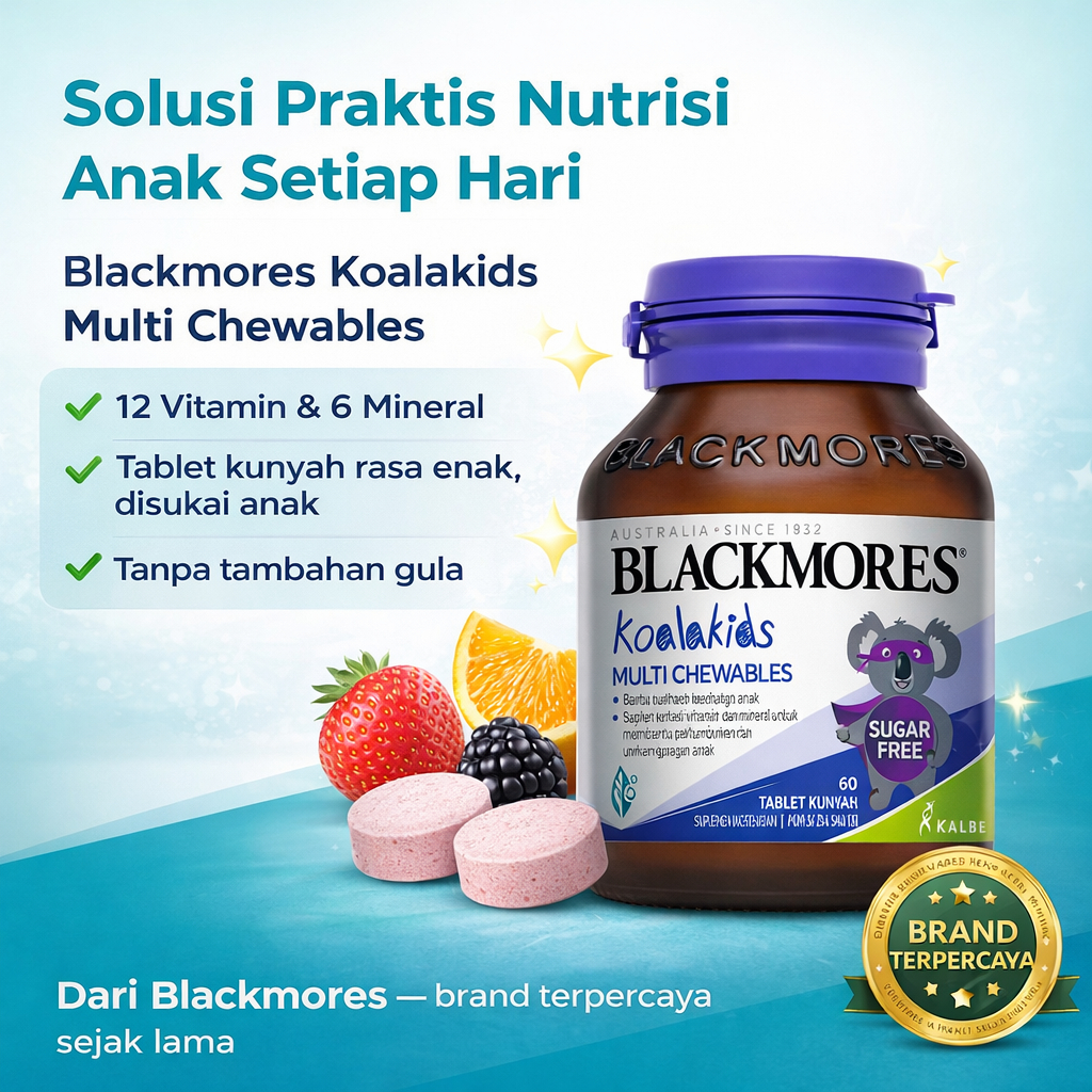 Blackmores Koala Chewable Multi Original Import | Multivitamin Anak, Vitamin Anak, Tumbuh Kembang, I