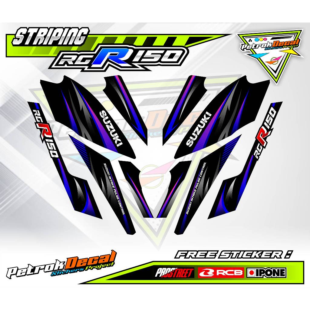 STRIPING VARIASI SUZUKI RG R150 / STICKER LIST VARIASI MOTOR RG R150