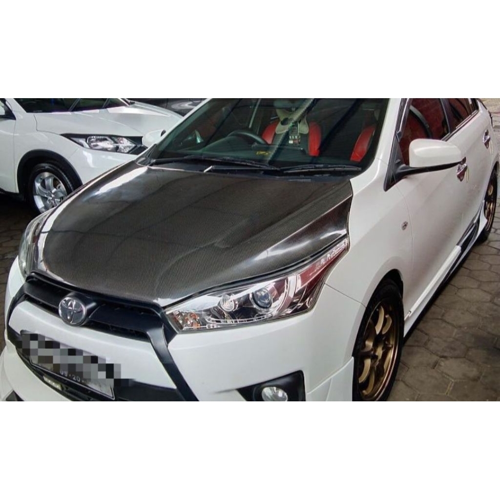 kap mesin toyota yaris lele carbon kevlar