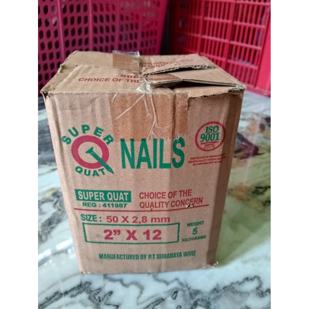 PAKU RENG KAYU 1DUS  -MERK SUPER Q - BERAT 5KG  - UJUNG TAJAM DAN SERBAGUNA