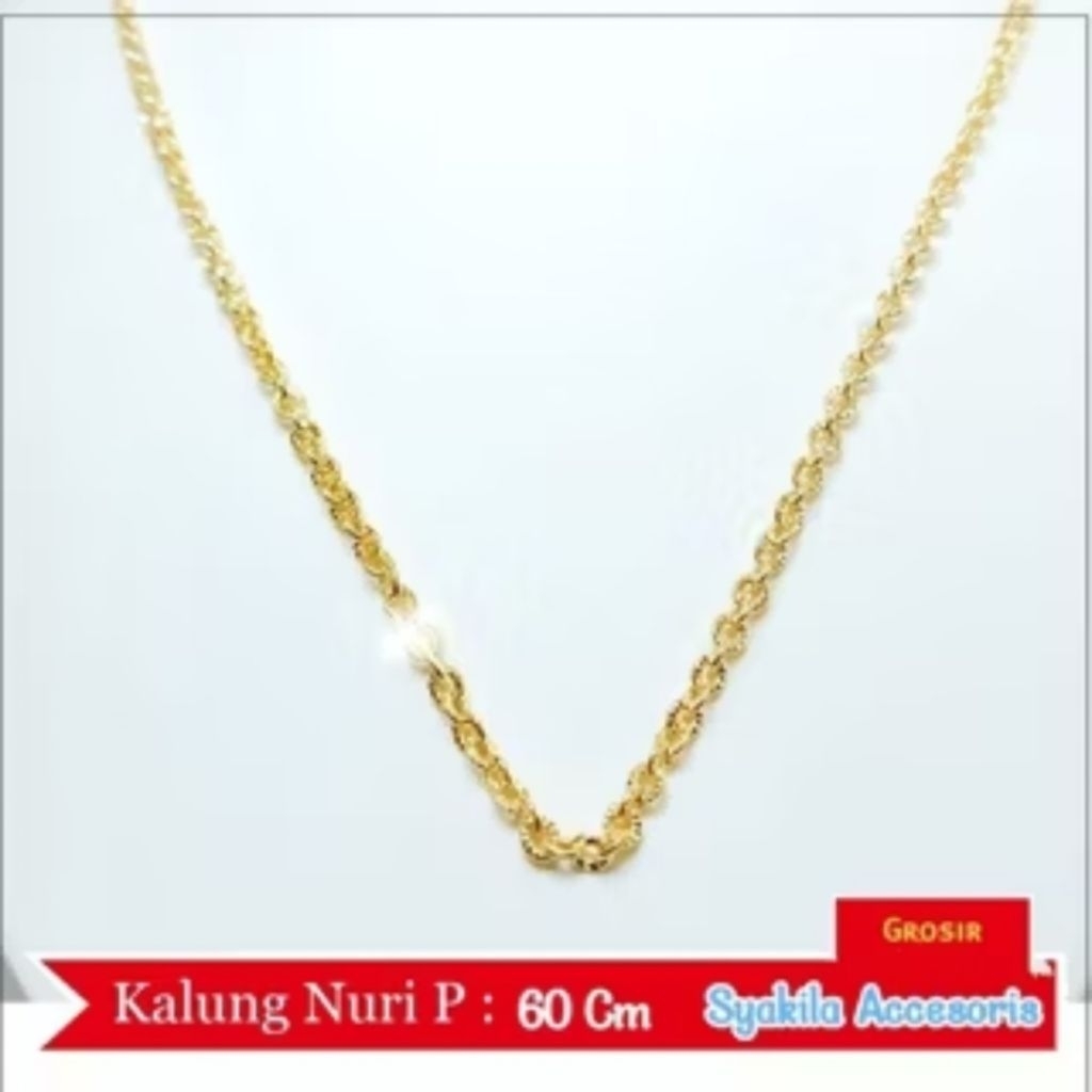 Kalung nuri titanium gold kalung panjang 60 cm