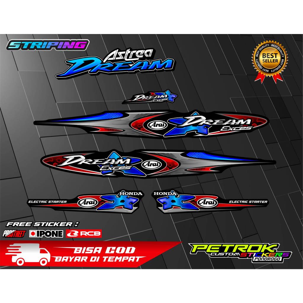 STRIPING VARIASI HONDA ASTREA DREAM - ARAI EDITION / STICKER LIST VARIASI MOTOR ASTREA DREAM