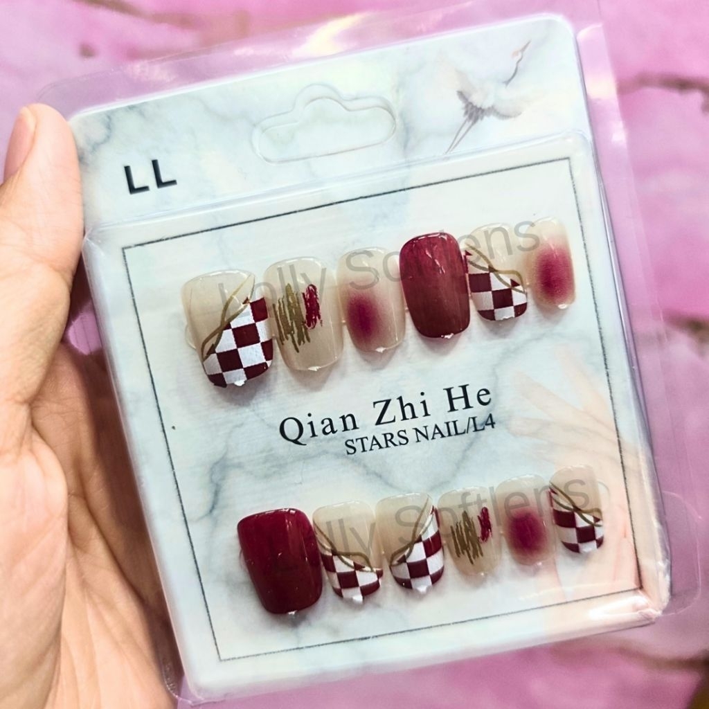 [Lolly Softlens] Press On Nails Cat Eye Kuku Palsu Free Tools Kit