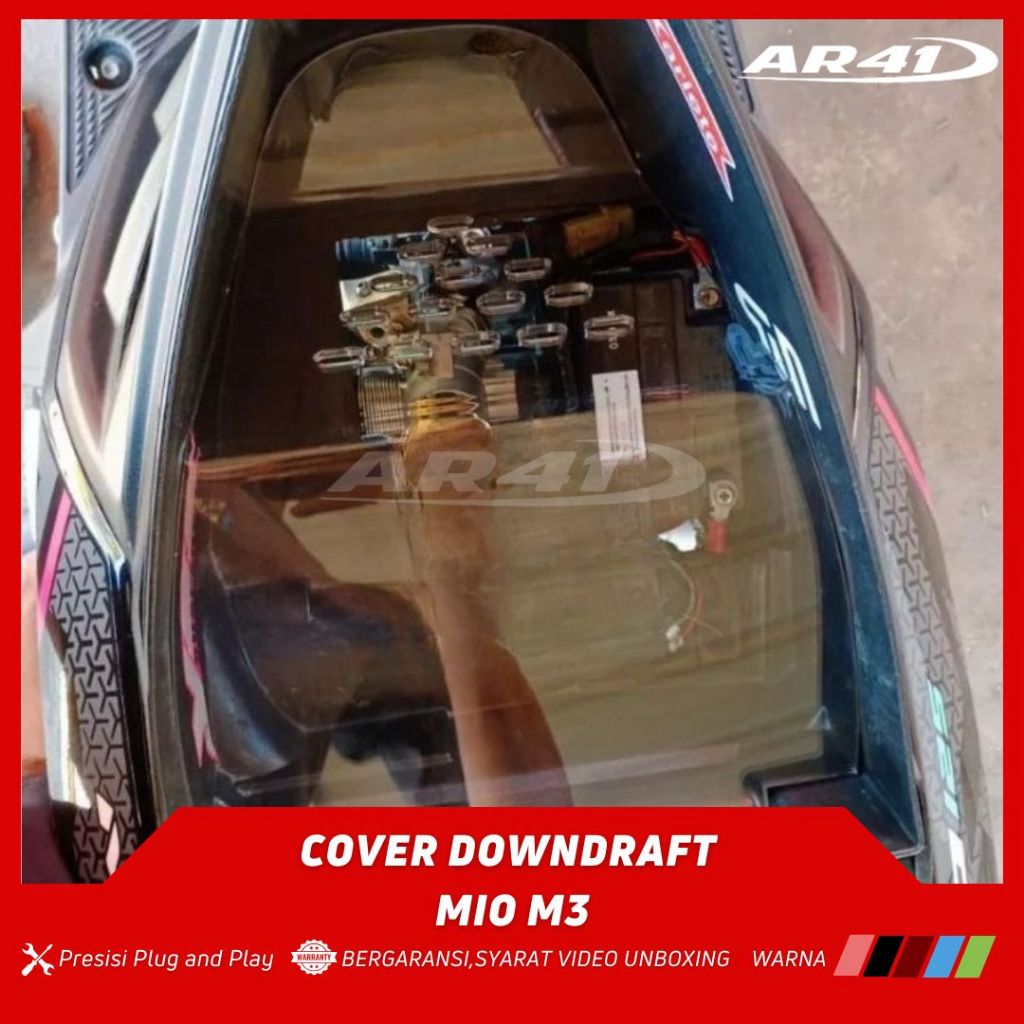 COVER SEKAT BAGASI DOWNDRAFT mio m3. 5MM, sekat bagasi akrilik downdraft mio m3, tutup bagasi akrili