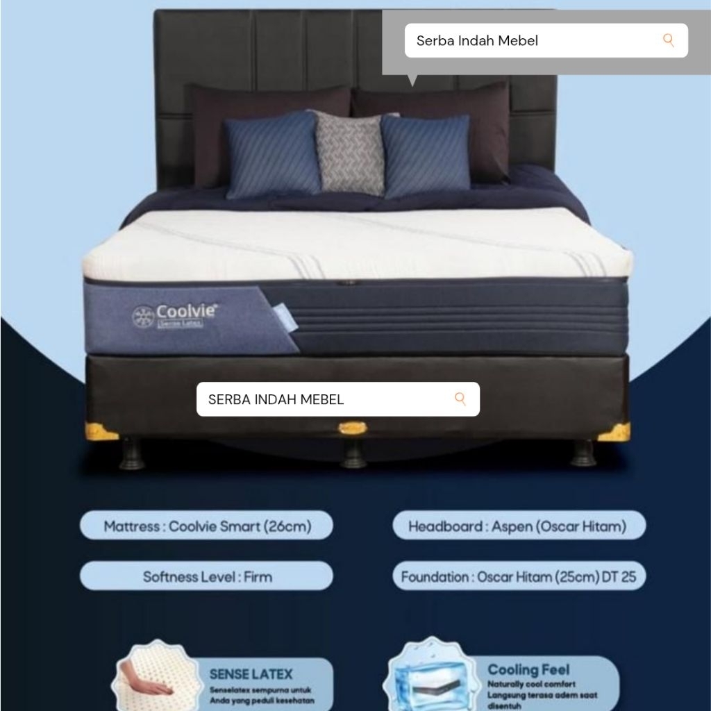 Springbed Central COOLVIE CLOUD Pillowtop With Sense Latex Super Cooling Feel BerGaransi Per 10 Thn 