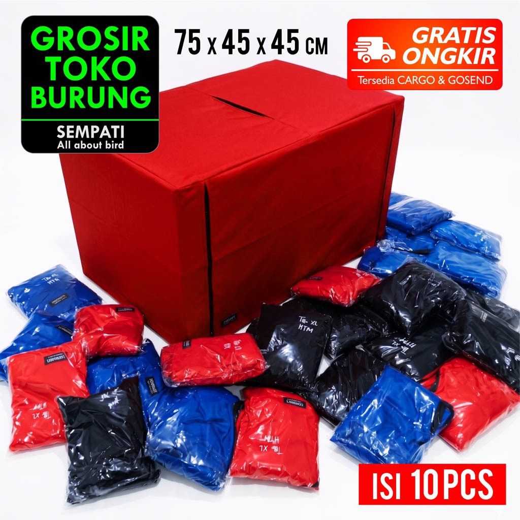 SEMPATI GROSIR Kerodong Krodong Umbaran XL Jumbo 75 x 45 cm isi 10 pcs Sangkar Burung Ternak Lovebir