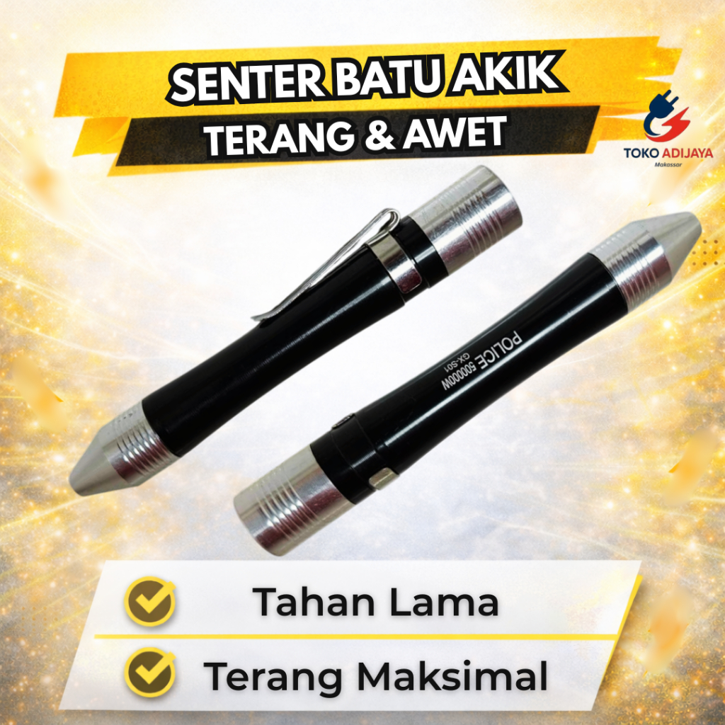 Senter Batu Akik Senter Polisi Mini LED GX-S01 Gaxindo Super Terang Pencahayaan Jauh
