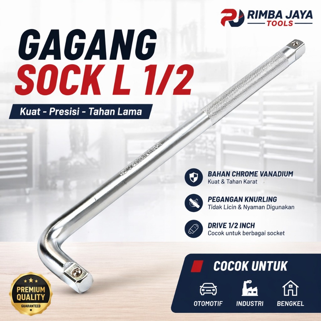 ELLKA GAGANG KUNCI SOCK L UKURAN 1" Dr PANJANG 10" INCH