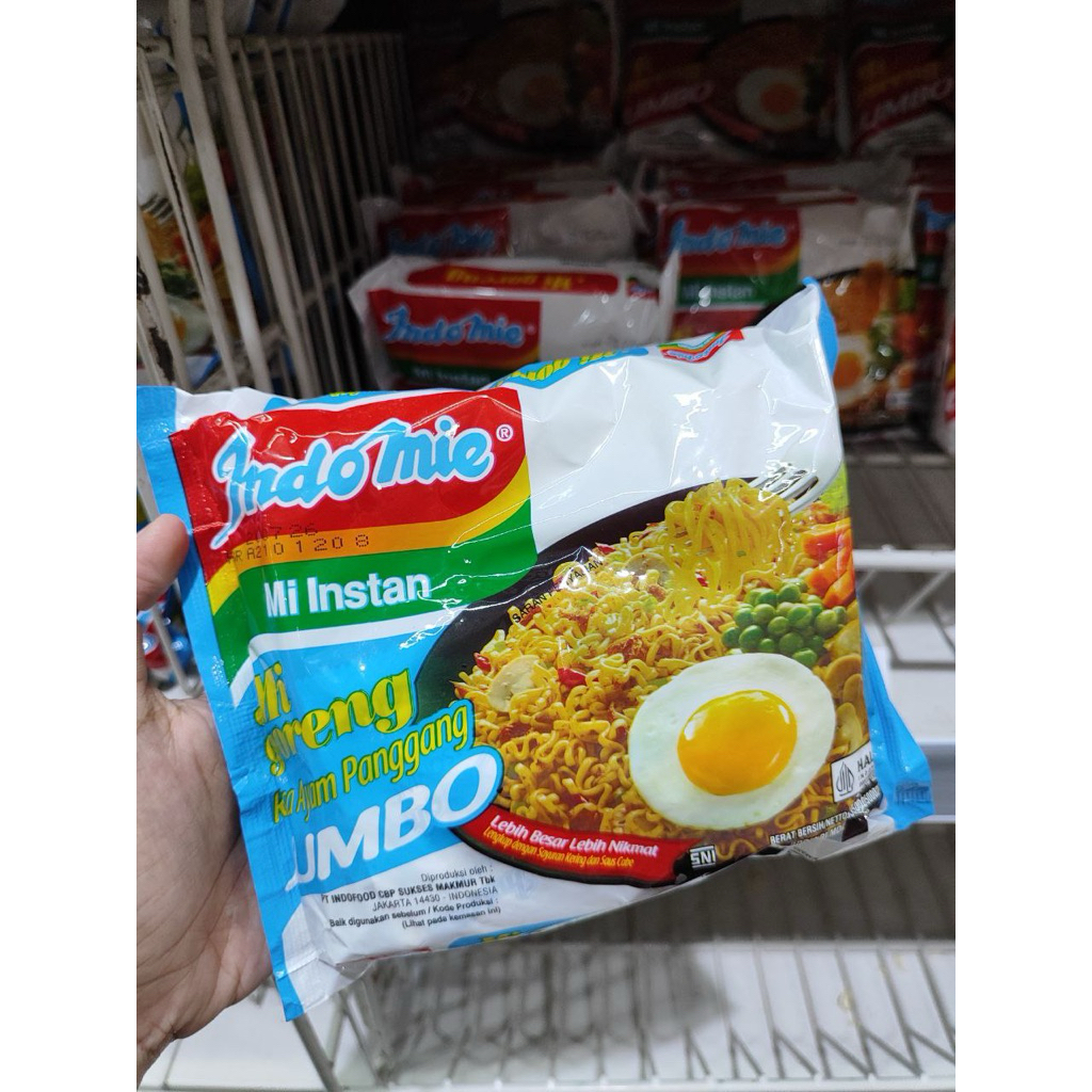 indomie mie goreng jumbo instan rasa ayam panggang 1 kardus