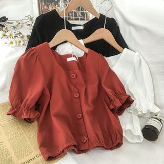 Atasan crop top kekinian | atasan crop top rayon twill premium| atasan crop top santai korean style