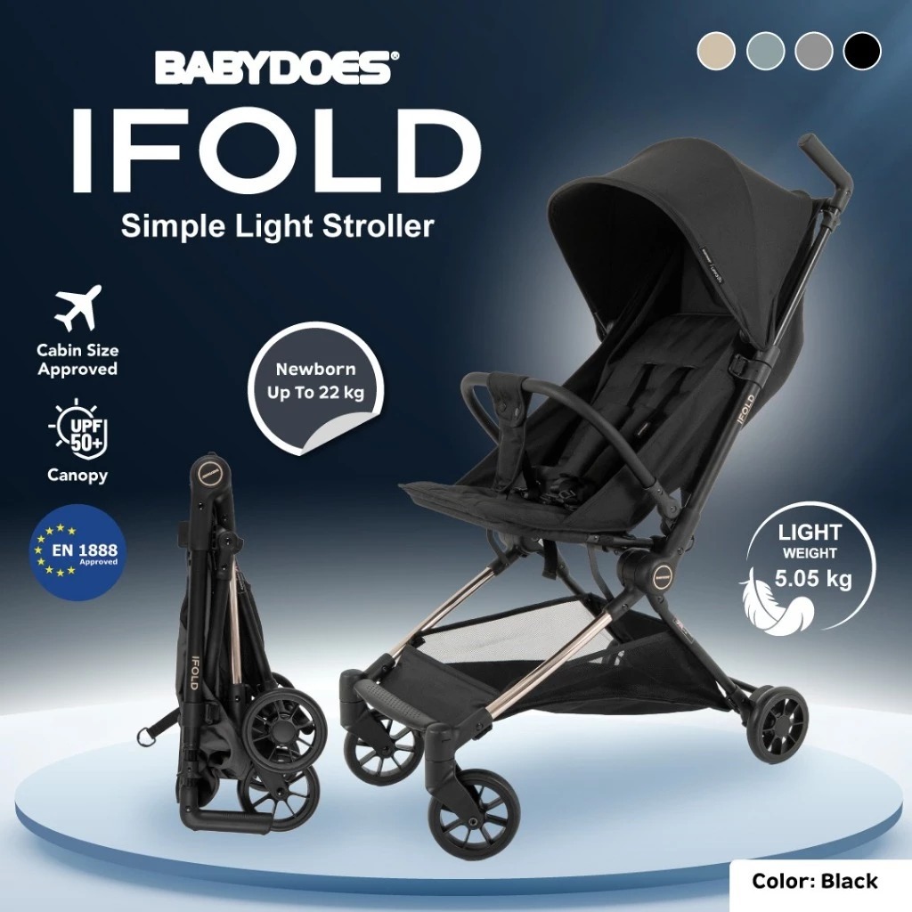 BabyDoes Stroller Ifold Simple Light Stroller Cabin Size / Kereta Dorong Bayi