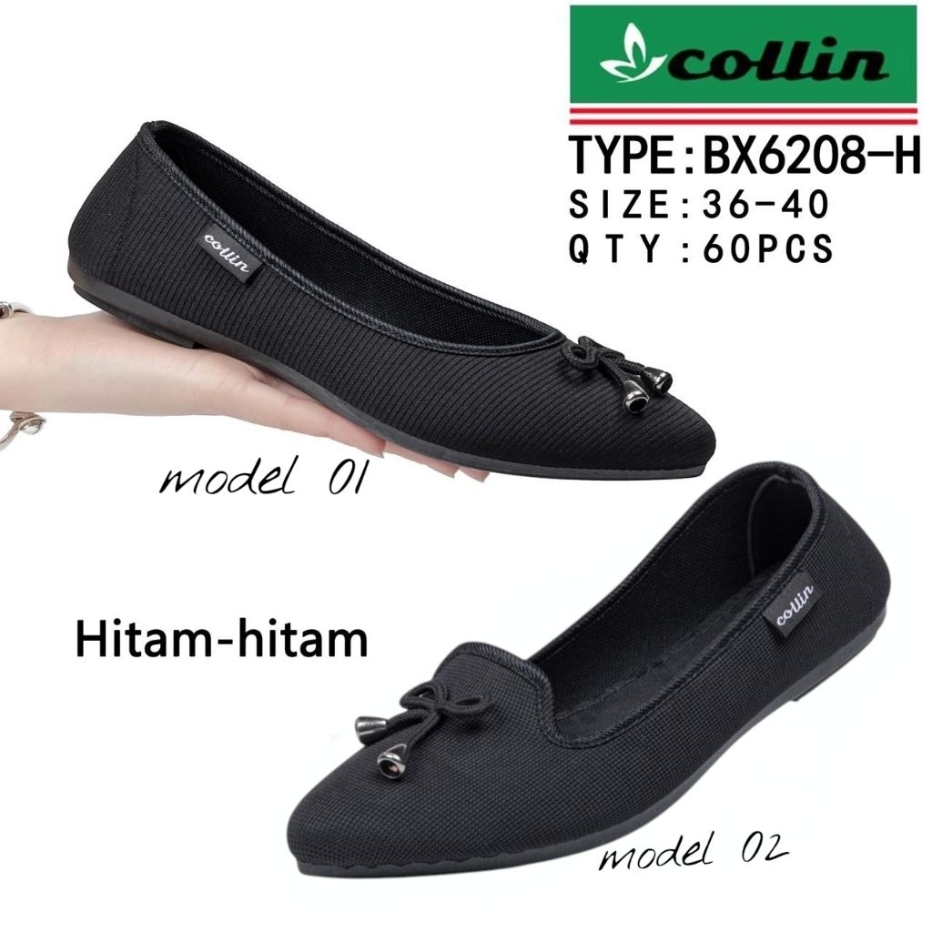sepatu collin flat shoes wanita terbaru balet kain nyaman empuk simple