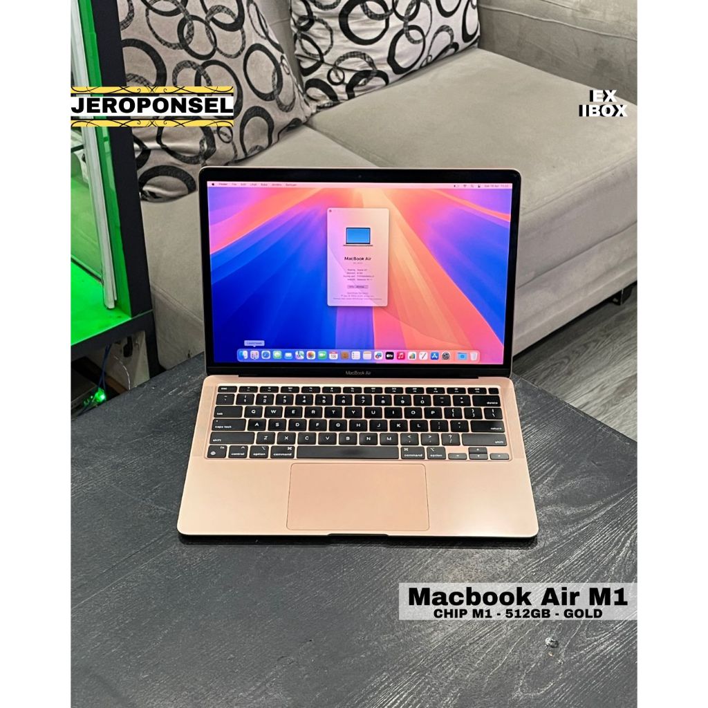 MACBOOK AIR M1 512GB GOLD EX IBOX MULUS ORIGINAL ADA MINUS