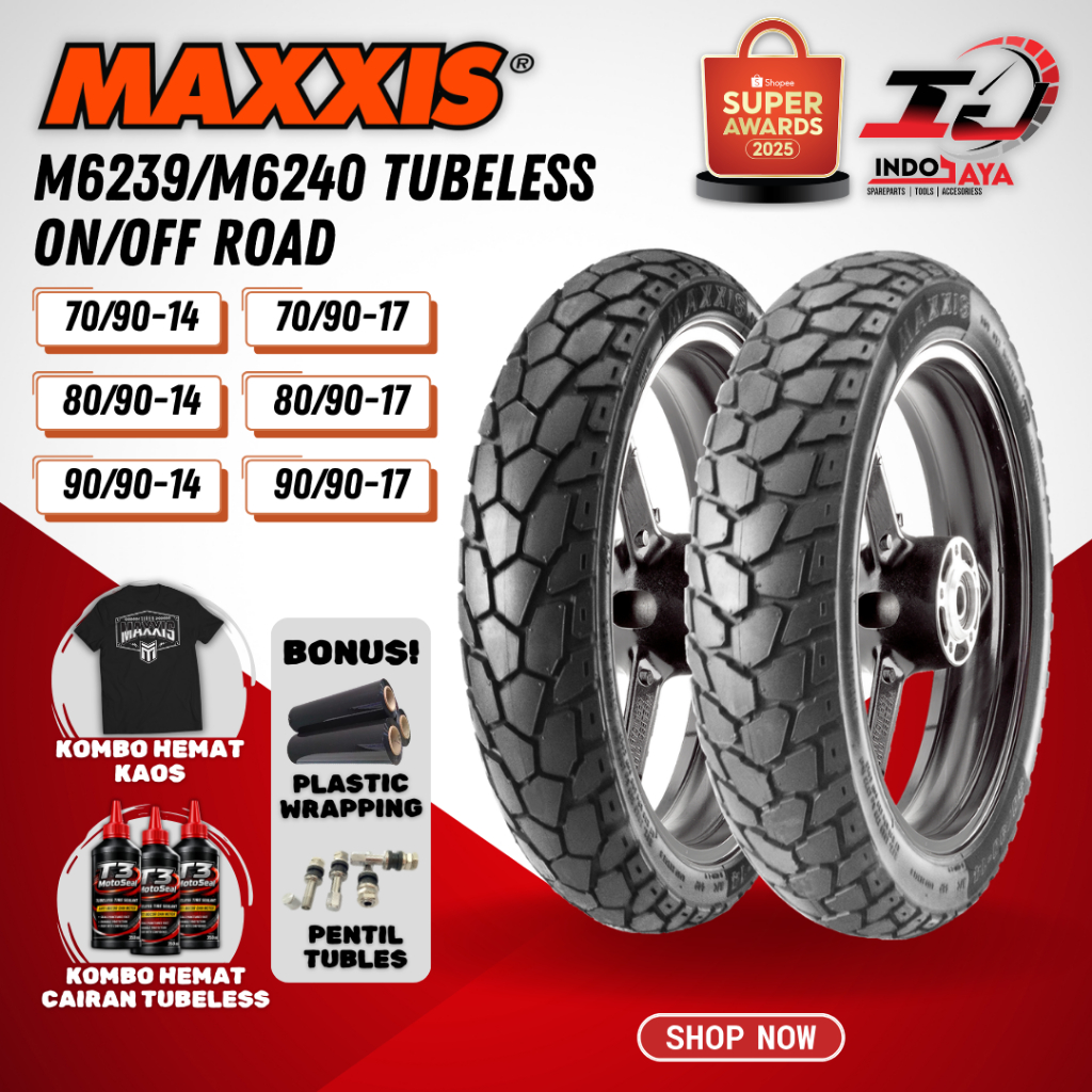 [BAYAR DI TEMPAT] BAN MAXXIS TUBELESS M6239 / M6240  (70/90 - 80/90 - 90/90) RING 14 RING 17 MOTOR B