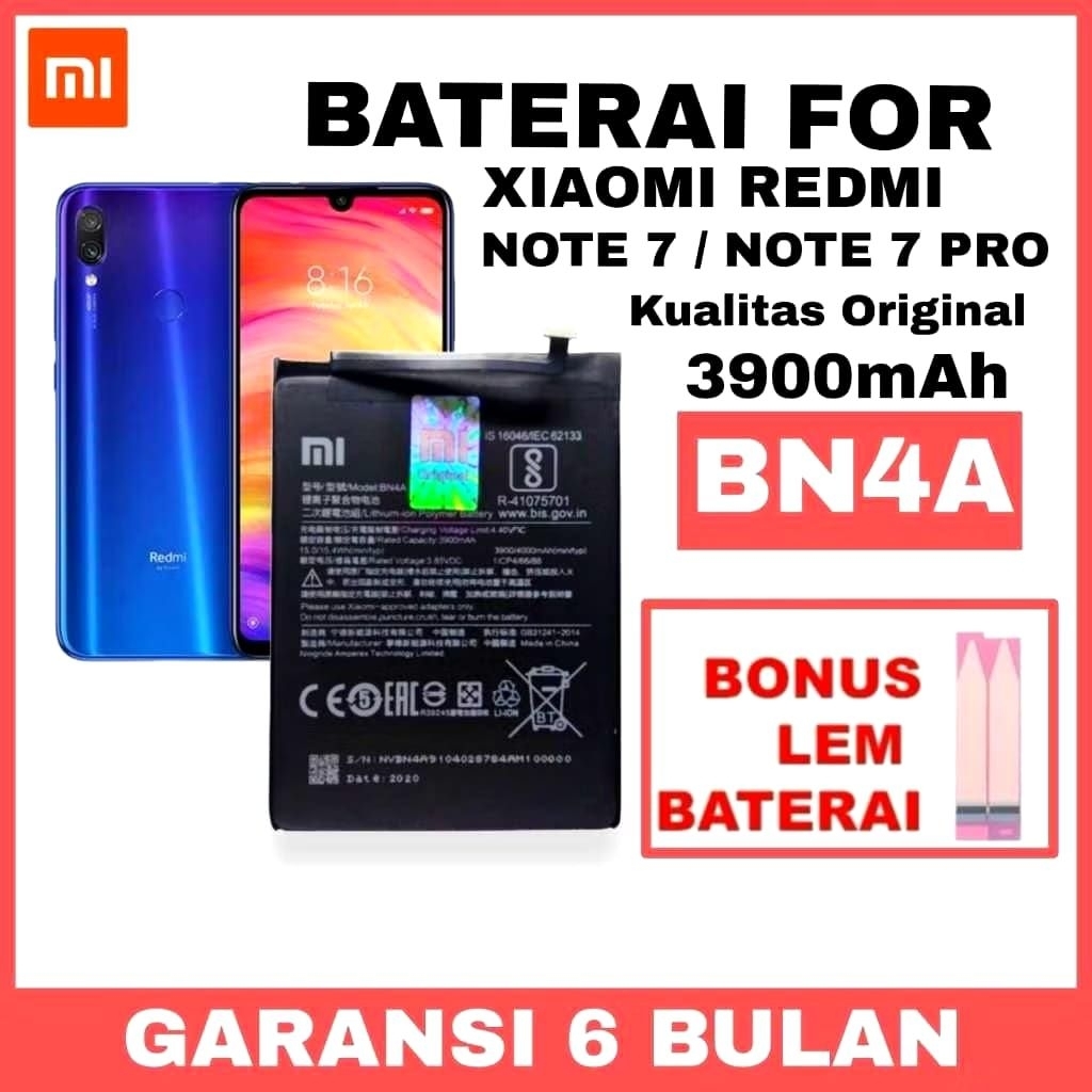 BATERAI BATRE XIAOMI  REDMI 7 / REDMI NOTE 8 BN46 (bonus lem baterai)