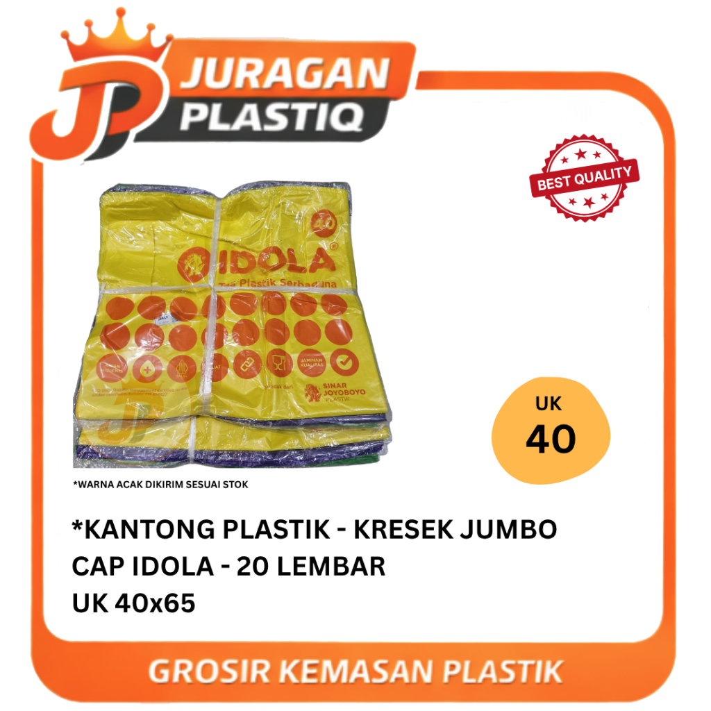 Kresek Jumbo Idola Uk 40 Kantong Plastik Jumbo Warna Tebal Kuat Serbaguna Murah