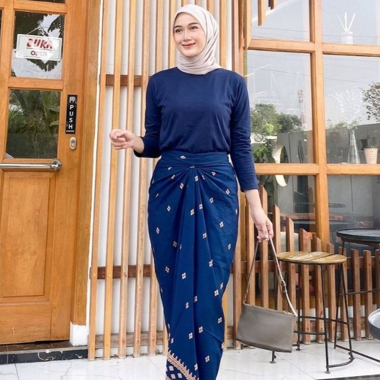 Rok Lilit Batik Wanita One Set Cardigan Baju Kondangan Kekinian Outer Batik Kimono Set Kebaya Modern