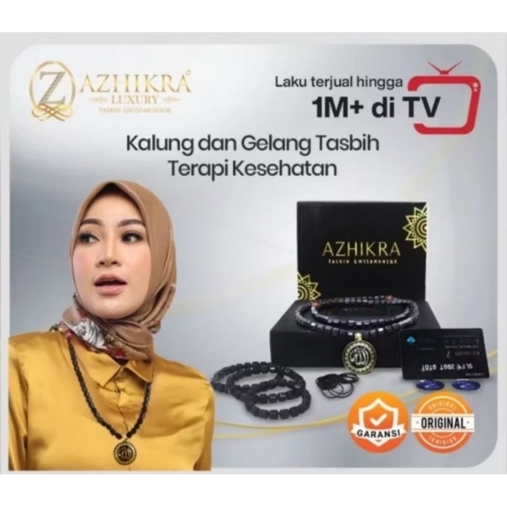 New azhikra kalung kesehatan - Tasbih azikra original gwisamunsok - Azzikra Black Jade