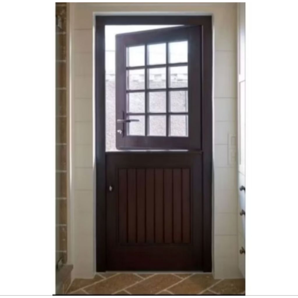 kusen pintu Aluminium 1 Daun kombinasi kaca dan panel bawah.