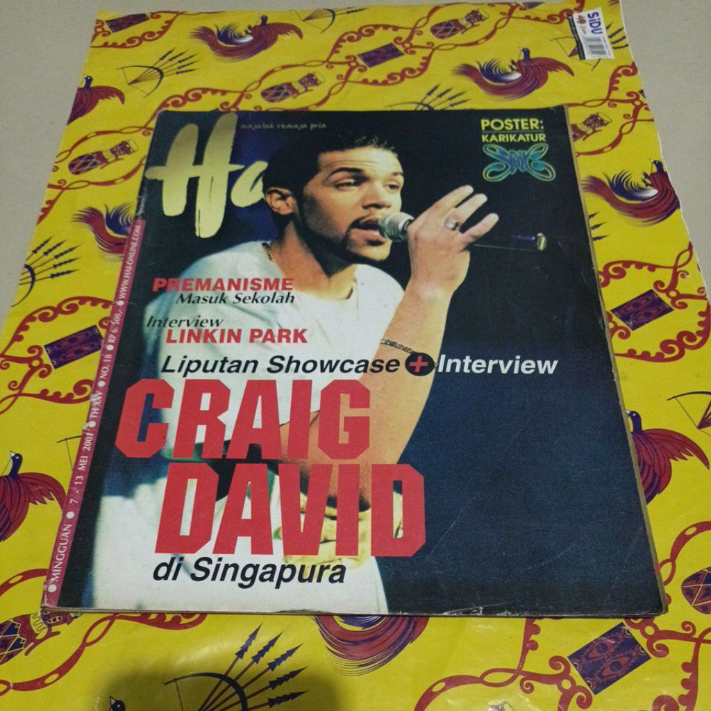 Majalah Hai 2001 - Craig David di Singapura