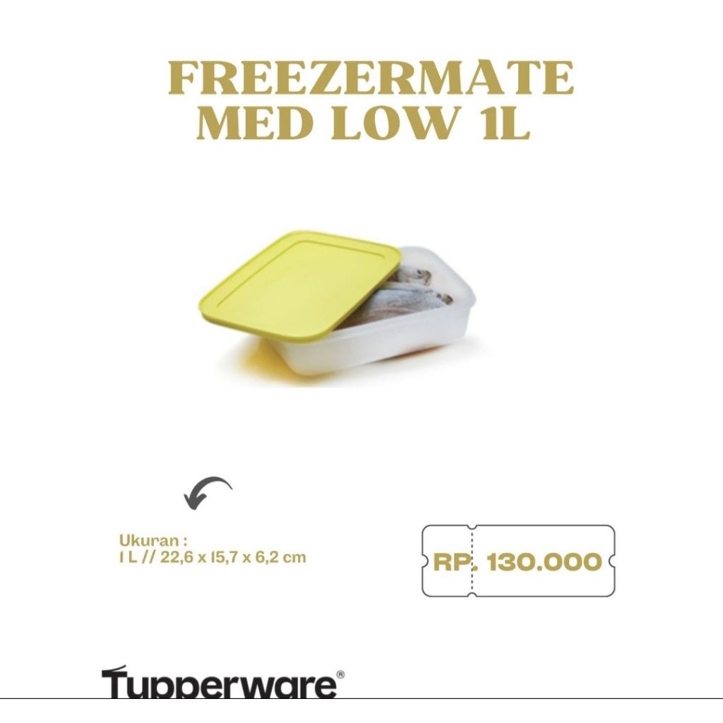 Freezermate Medium Low 1L Tupperware - Yellow