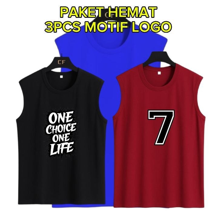 SINGLET KAOS PRIA 3 PCS / KAOS PRIA TANKTOP DISTRO / SINGLET POLOS