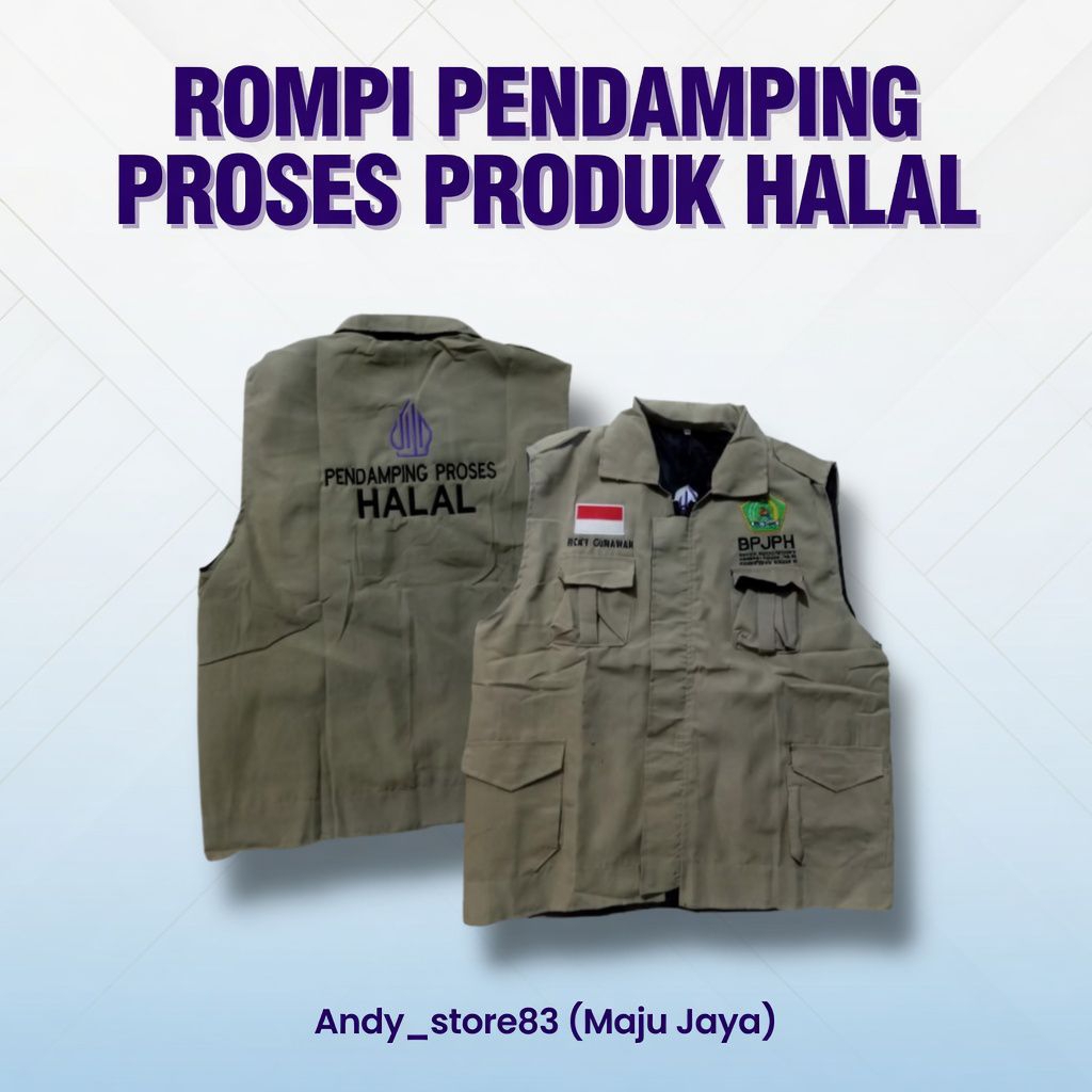 rompi pendamping proses produk HALAL Indonesia