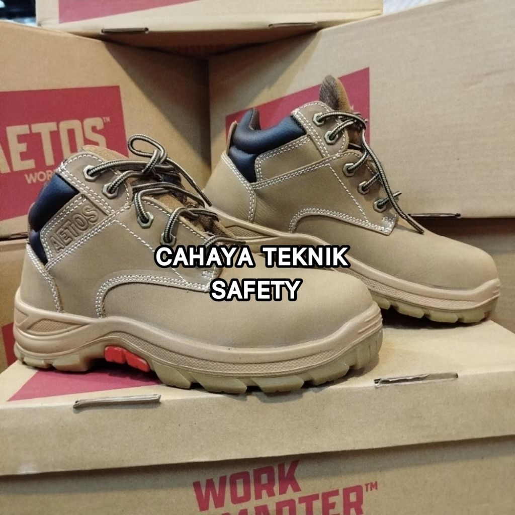 Sepatu safety aetos MERCURY wheat original murah / sepatu safety AETOS MERCURY wheat kulit asli 100%
