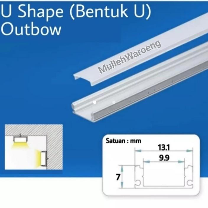 RUMAH LED STRIP ALUMINIUM U SHAPE