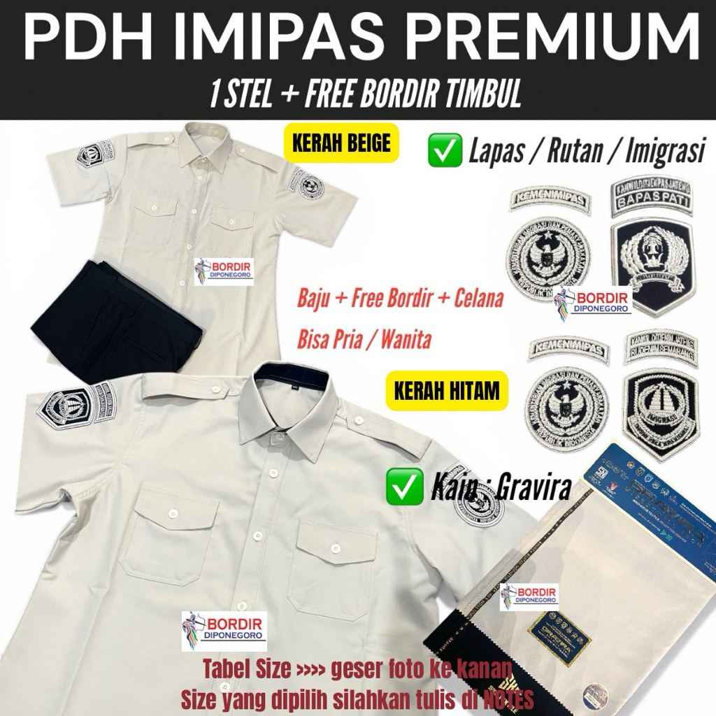 PDH IMIPAS TERBARU KAIN GRAVIRA | PDH LAPAS KUMHAM TERBARU | PDH LAPAS BORDIR TIMBUL PREMIUM | SERAG
