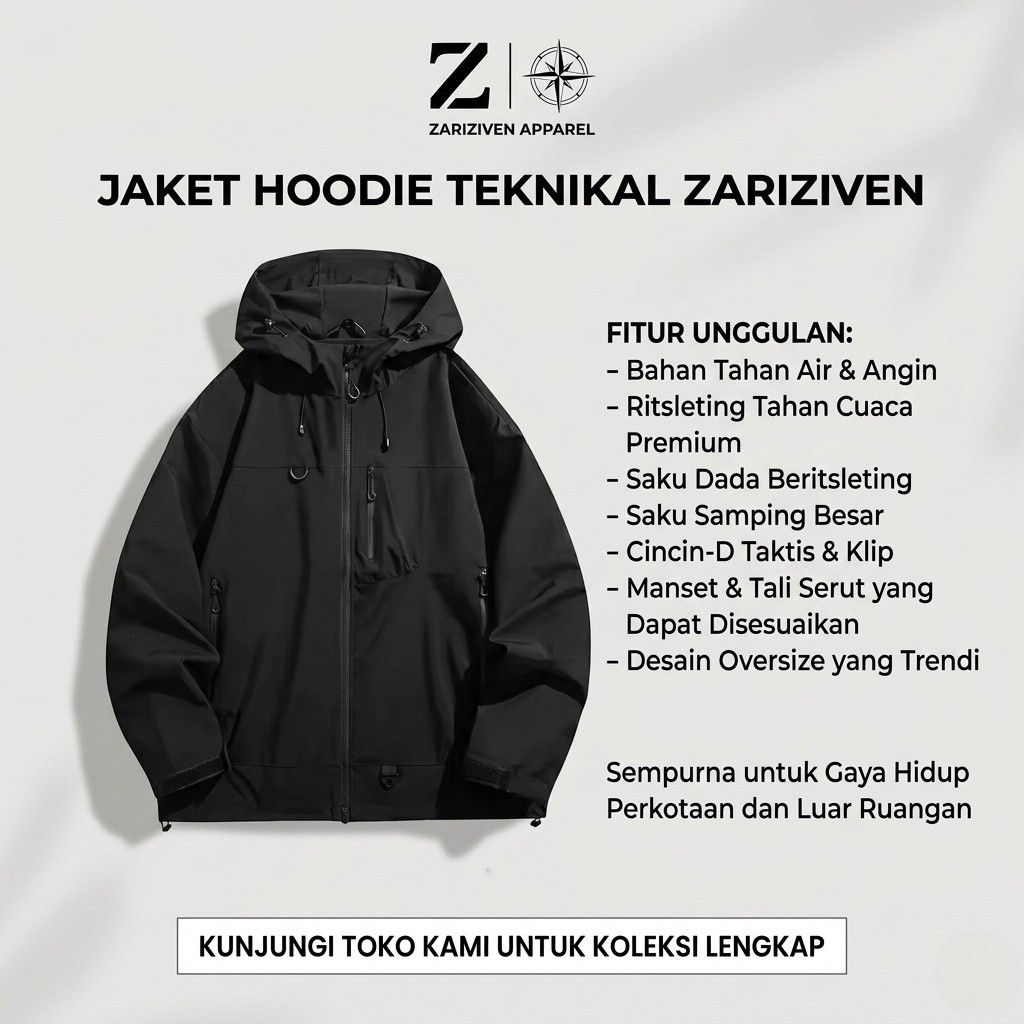Jaket Tactical Outdoor Waterproof & Windproof - Premium Techwear