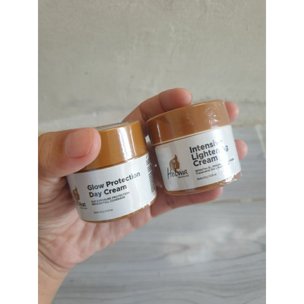 Helwa skincare glow protection day cream & intensive lightening night cream new segel