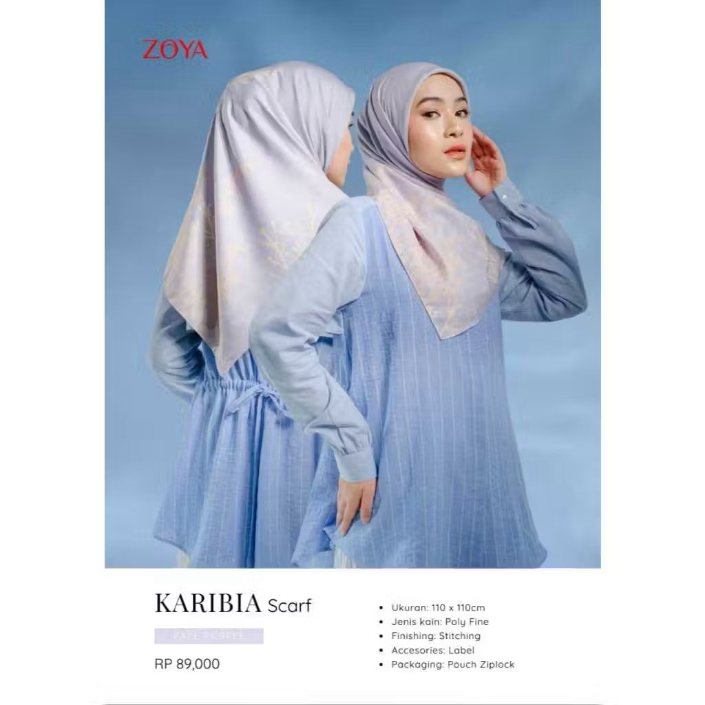 ZOYA SCARF/ HIJAB SEGIEMPAT MOTIF/PASHMIRA/ ELZATTA/ UMAMA/ HIJAB SEGIEMPAT ZOYA MOTIF