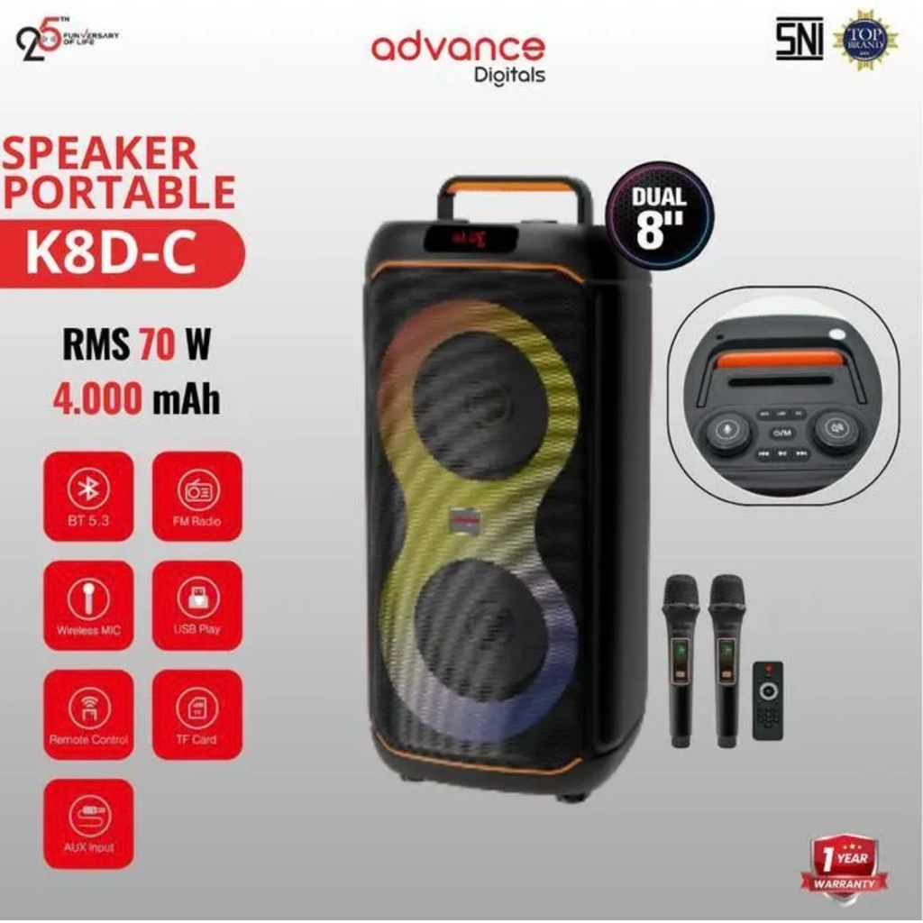 Speaker Advance K8D-C Bluetooth karaoke