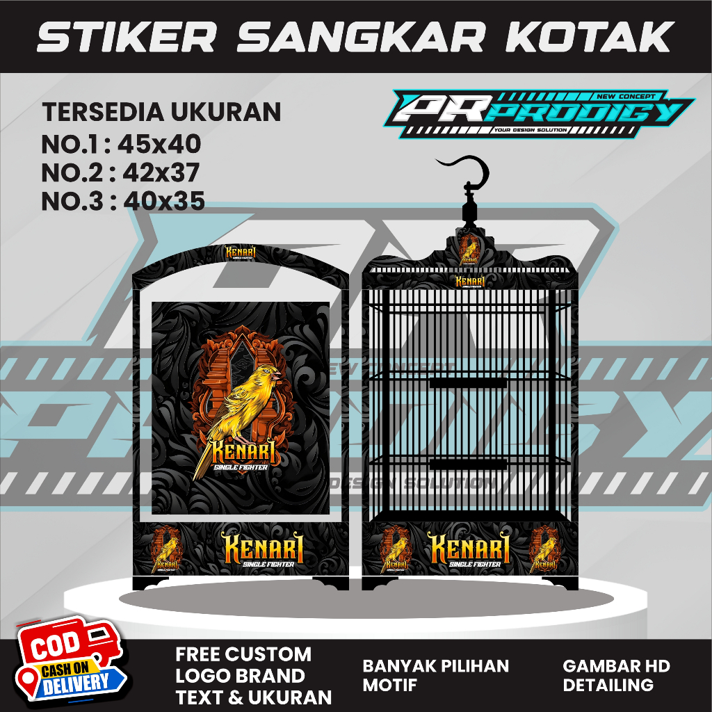 Stiker Decal Sangkar Burung / Sangkar Koper / Sangkar KENARI V3