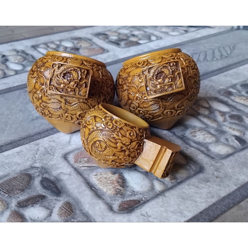 cepuk mangkok pakan burung anis/murai Dll motif naga