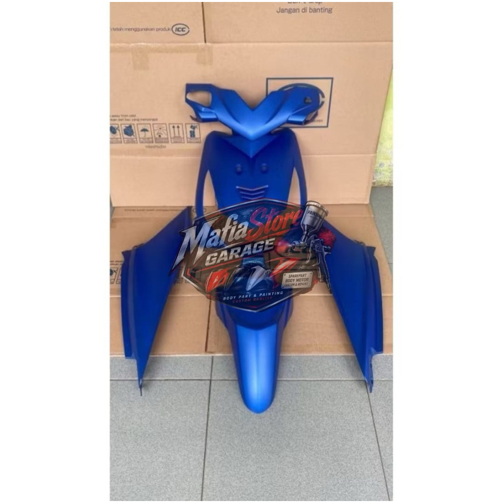 Cover body full halus motor honda beat karbu 2008-2012 warna biru doff