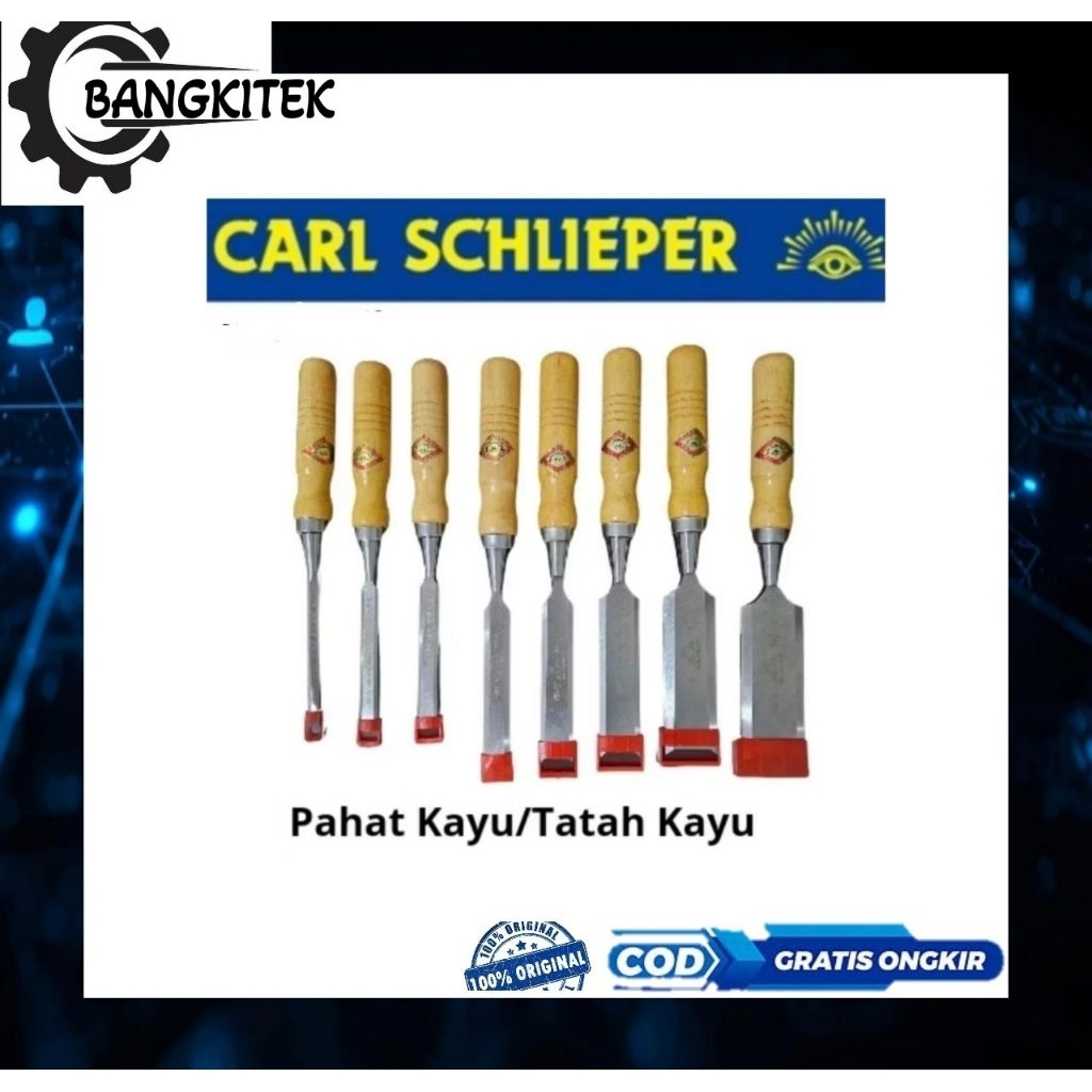 Pahat Kayu gagang Kayu Cap Mata/Tatah Kayu 1/4",3/8"1/2",5/8",3/4",1",1 1/4",1 1/2" Cap Mata/Pahat K
