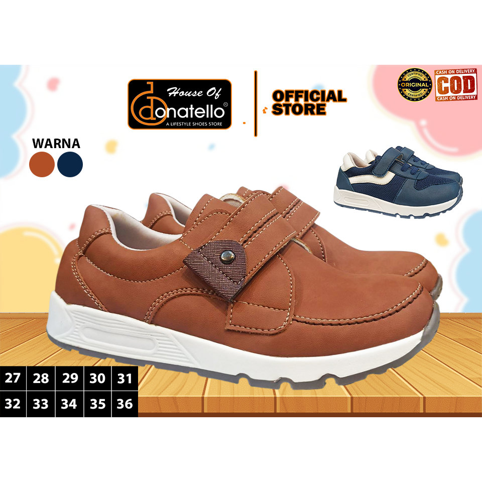 DONATELLO CC Sepatu sneakers vecro anak laki laki kasual anti slip terbaru original