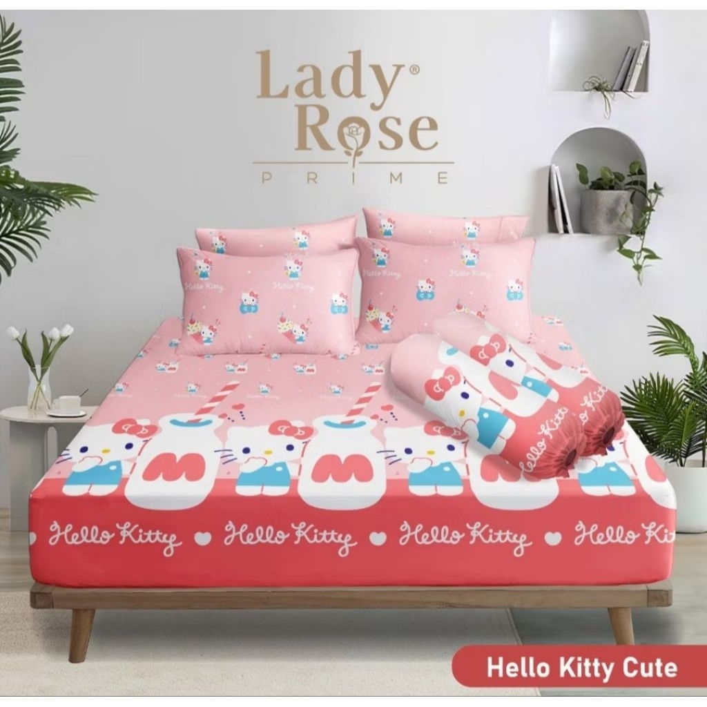 Bed cover lady rose tanpa sprei uk 180x200 Kitty cute