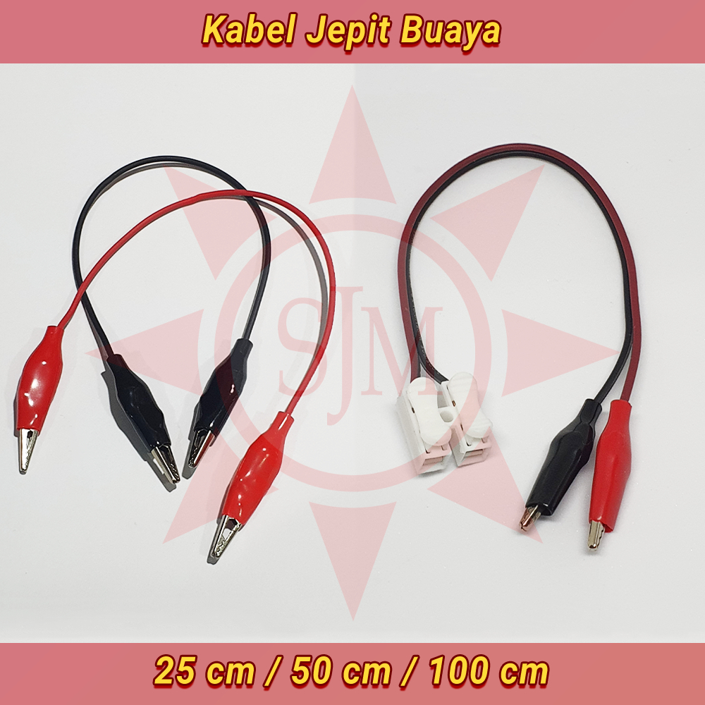 Kabel Jepit Buaya Sepasang Panjang 25 / 50 / 100 Cm