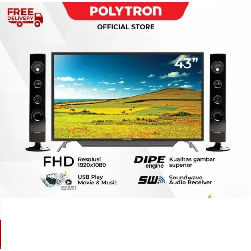 TV POLYTRON LED PLD43TV1556+SPKT0943