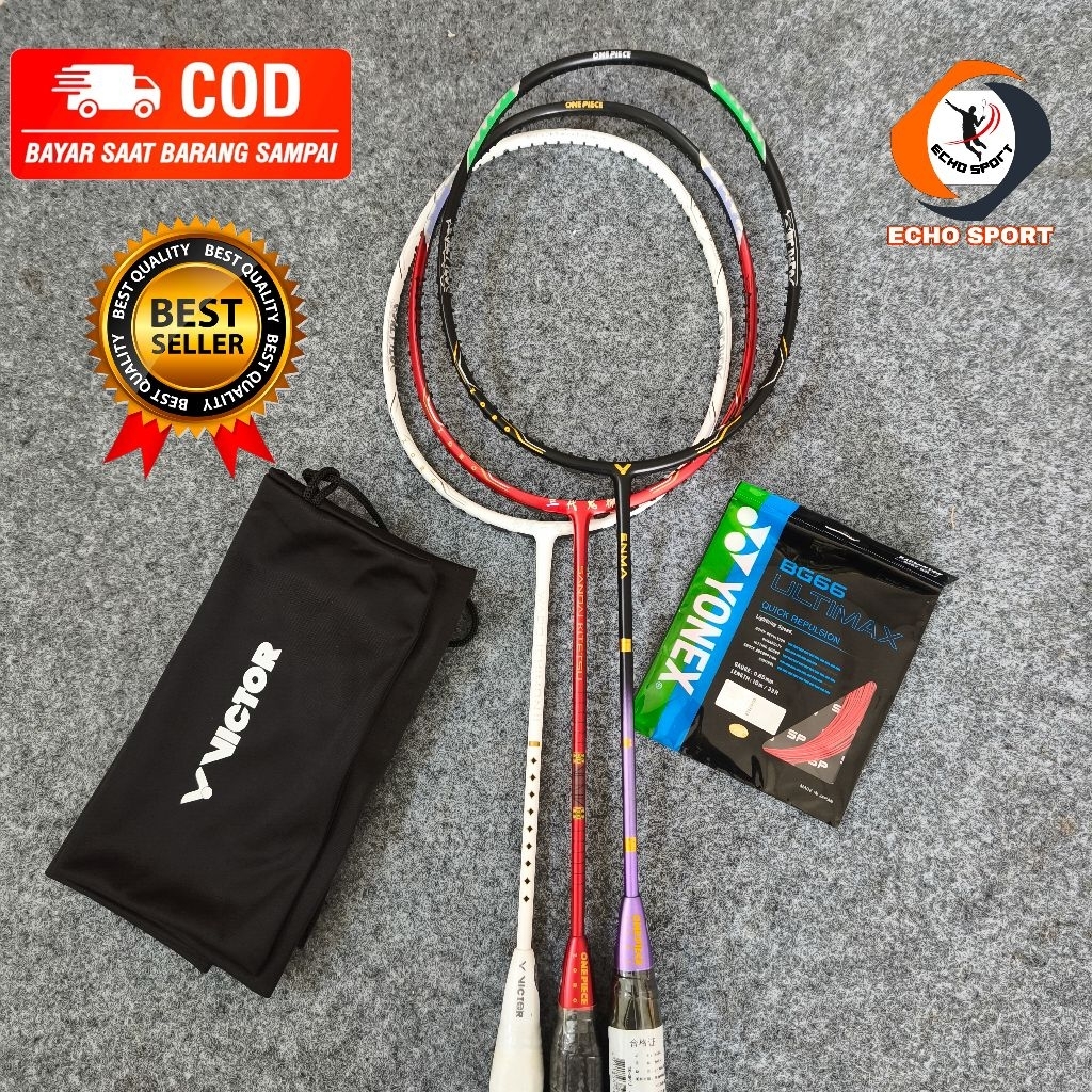 RAKET BADMINTON VICTOR ONE PIECE SERIES 30LBS TERBARU SIAP PAKAI BONUS TAS DAN GRIP