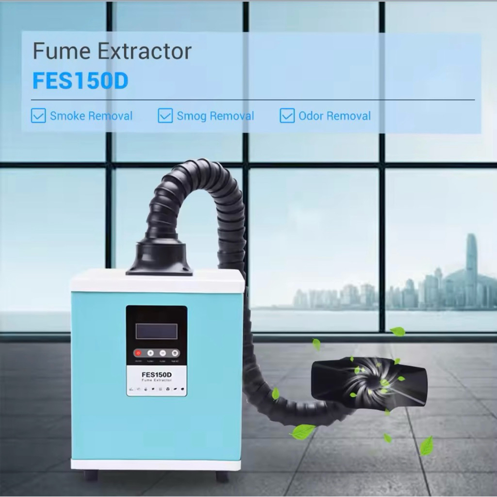 New Smoke Purifier Air Purifier Penyedot Asap Untuk Laser Solder Fume Dust Extractor Portabel FES150