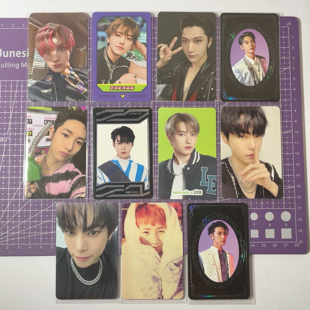 ten photocard awaken the world, jaemin matching card glitch mode, ten pc arrival, doyoung yearbook, 