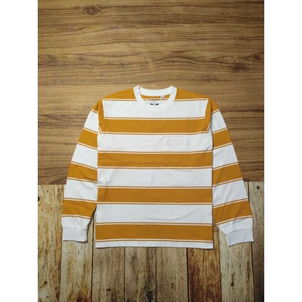 Global Work Stripe Pocket Oversized Long Sleeve Shirt